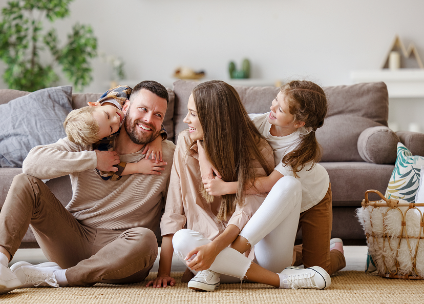 Happy safe family
